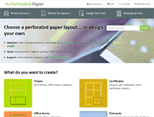Tablet Screenshot of perforatedpaper.com